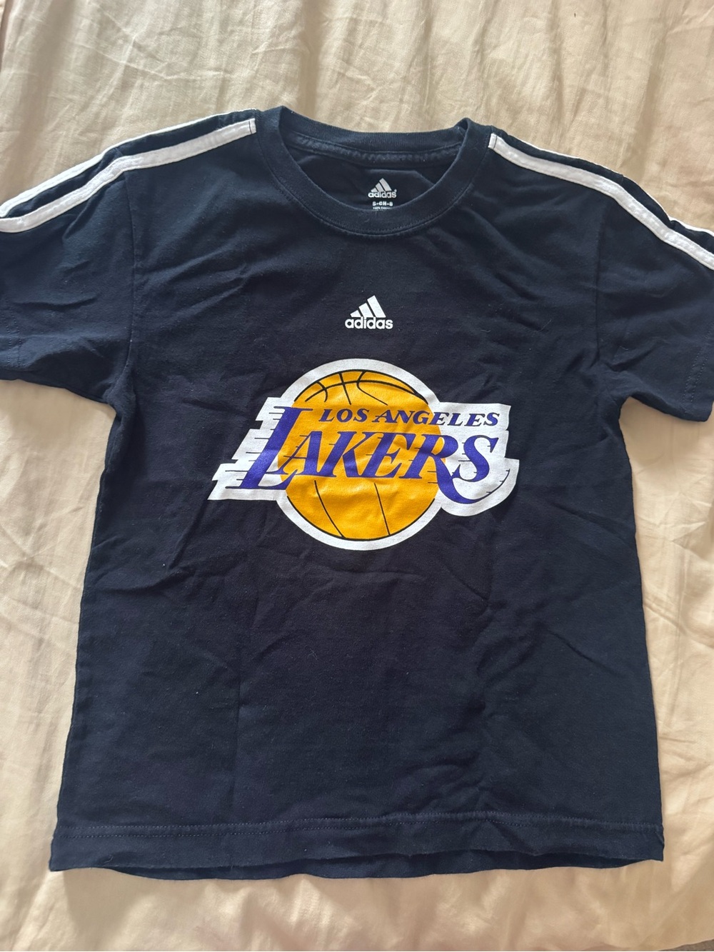Adidas Kids Los Angeles Lakers Black Logo Tee